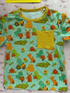 Cozy Critters Bamboo Dino Farm Short Sleeve